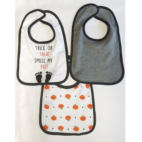 Halloween Baby Bibs 3 Pack Trick Or Treat Festive - Picture 1 of 4